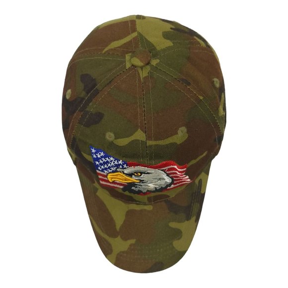 Vintage Camouflage Eagle Flag Mesh Strapback Trucker Hat Baseball Cap 3D Patch - Picture 6 of 13
